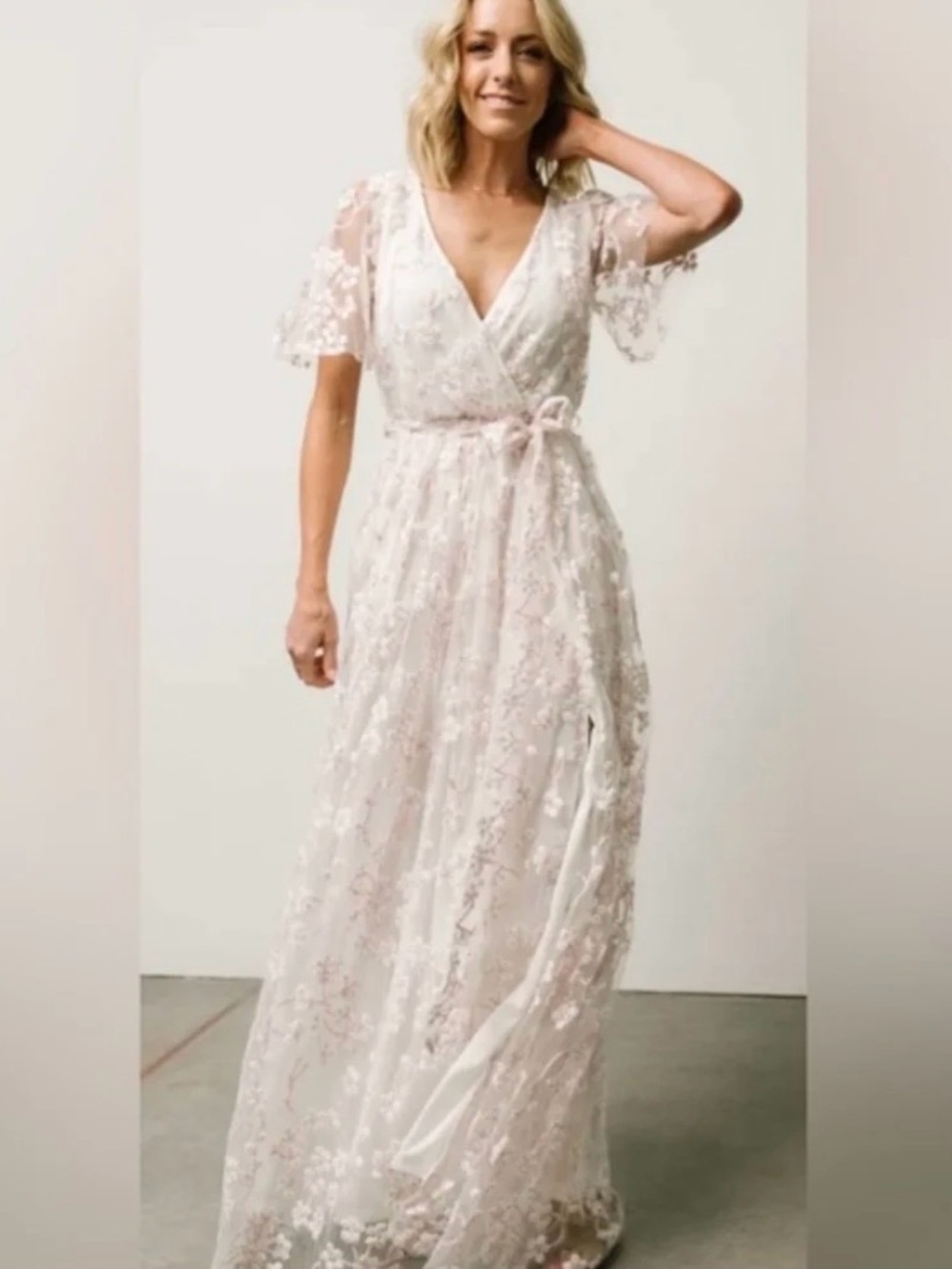 Baltic Born Marseille Embossed Maxi Dress - Cherry Blossom